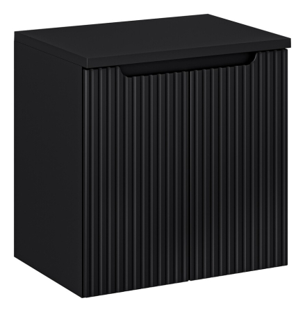Promotii - Set Mobilier Baie Nova Black 60 cm, cu Blat, Negru Mat - COMAD