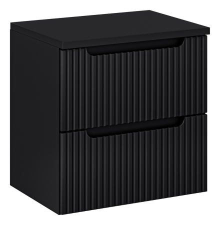 Promotii - Set Mobilier Baie Nova Black 60 cm, cu Blat, Negru Mat - COMAD