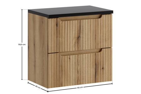 Set Mobilier Nova Coast Evoke 60 cm, cu blat, Stejar - COMAD [2]