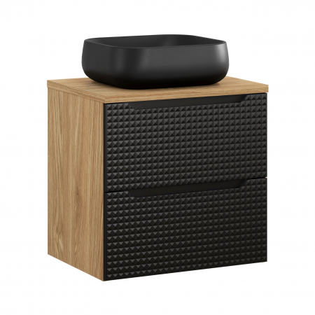 Seturi mobilier baie - Set mobilier baie 60cm cu blat și lavoar Nika Luxor Black