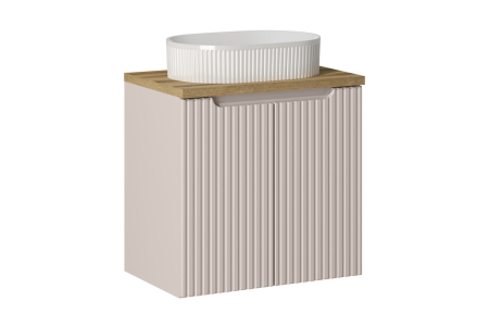 Promotii - Set mobilier 60cm cu blat și lavoar pe blat Beyond Nova Cashmere COMAD SET-NOCBOAK60CMDUNBEYOND5WH5WH