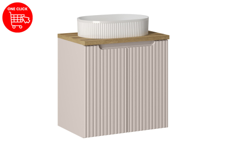 Set mobilier 60cm cu blat și lavoar pe blat Beyond Nova Cashmere COMAD SET-NOCBOAK60CMDUNBEYOND5WH5WH [1]