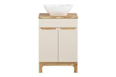 Set mobilier 60 cm cu blat, lavoar pe blat Lola, dulap înalt și dulap cu oglindă Bali Cashmere COMAD SET-BAC B NAT WOTAN 60CM UN LOLA HC MC [1]