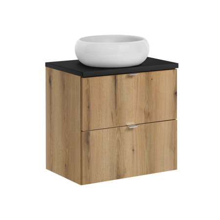 Promotii - Set mobilier 60cm cu blat, lavoar pe blat Wiki și un dulap înalt Nova Oak COMAD SET-NOA B BLACK 60CM S UN WIKI SW HC