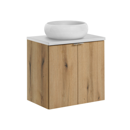 Produse - Set mobilier 60cm cu blat, lavoar pe blat Wiki și un dulap înalt Nova Oak COMAD SET-NOA B WHITE 60CM D UN WIKI SW HC