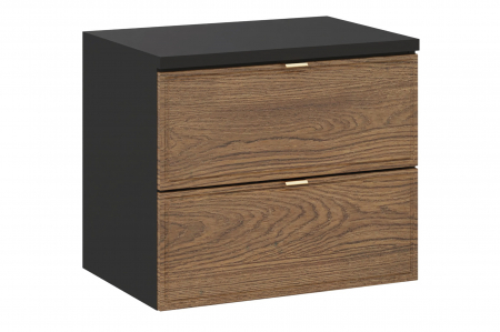 Seturi mobilier baie - Set mobilier baie 60 cm cu blat Talia Casella negru mat stejar Casella COMAD
