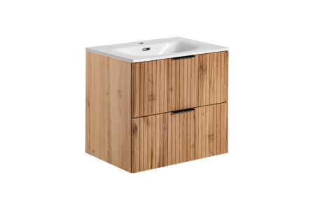 Promotii - Set Mobilier Adel Oak 60 cm, cu lavoar încorporat, Stejar Wotan - COMAD