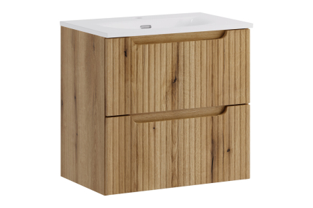 Promotii - Set Mobilier Nova Coast Evoke 60 cm, cu Lavoar Încorporat SKY, Stejar - COMAD