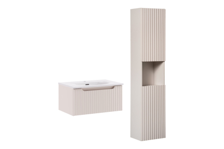 Promotii - Set mobilier 60cm cu lavoar încorporat SKY și coloană de baie Nova Cashmere COMAD SET-NOC 60CM 1S SKY 3 HC