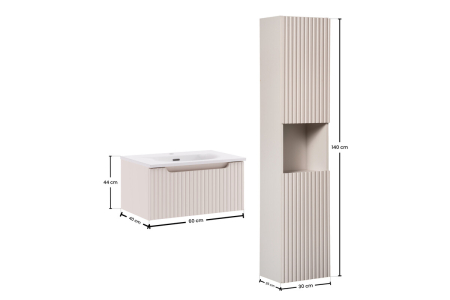 Set mobilier 60cm cu lavoar încorporat SKY și coloană de baie Nova Cashmere COMAD SET-NOC 60CM 1S SKY 3 HC [2]
