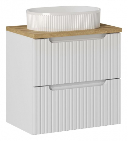 Seturi mobilier baie - Set mobilier baie 60cm cu lavoar pe blat Nova White