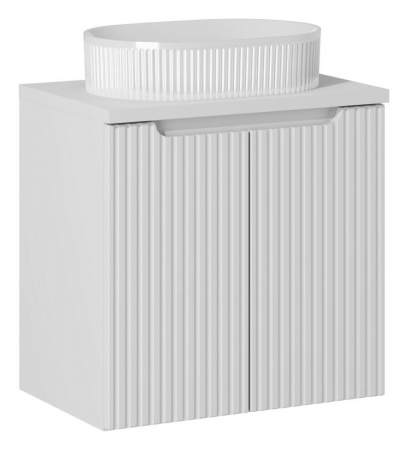 Seturi mobilier baie - Set mobilier baie 60cm cu lavoar pe blat Nova White