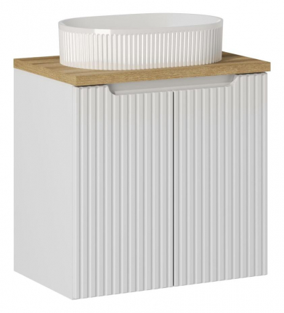 Seturi mobilier baie - Set mobilier baie 60cm cu lavoar pe blat Nova White