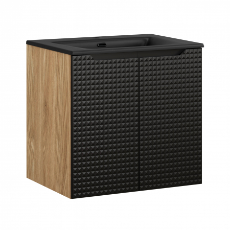 Seturi mobilier baie - Set mobilier baie 60cm dulap lavoar SKY Luxor Black