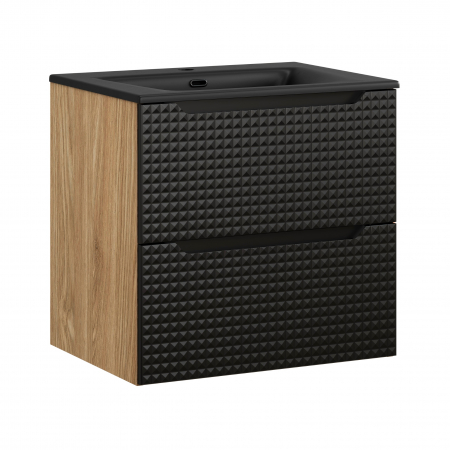 Seturi mobilier baie - Set mobilier baie 60cm dulap lavoar SKY Luxor Negru