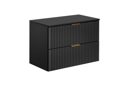 Promotii - Set Mobilier Baie ADEL BLACK 80 cm, Negru - COMAD