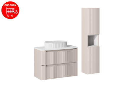 Set mobilier 80 cm cu blat, lavoar pe blat Beyond și coloană Nova Cashmere COMAD SET-NOCBWHITE80CMSUNBEYOND5HHC [1]