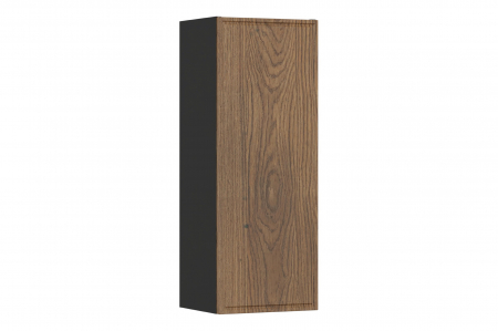 Set mobilier baie 60 cm, negru mat si stejar Casella, cu blat, lavoar pe blat Slim, dulap inalt, oglinda LED, vas WC suspendat Talia Casella, COMAD [5]