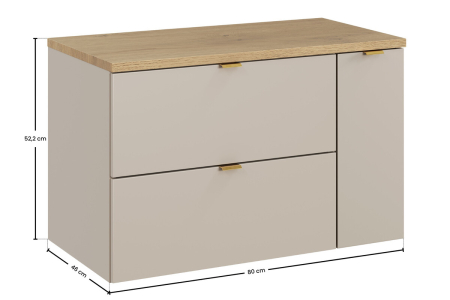 Set mobilier 80 cm cu blat și coloană cargo Dalia Cashmere COMAD SET-DC B CREMONA 80CM LC [3]