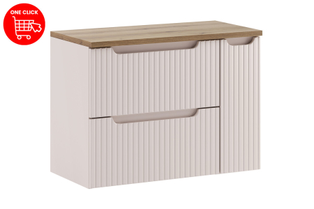 Set Mobilier Baie Nova Cashmere 80 cm, cu blat și coloană cargo, Cașmir Mat - COMAD [2]