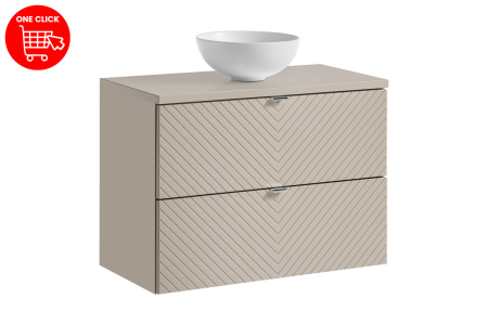 Set mobilier 80 cm cu blat și lavoar pe blat Domi Viva Cashmere COMAD SET-VICBCASHMERE80CMSUNDOMIIMW [1]