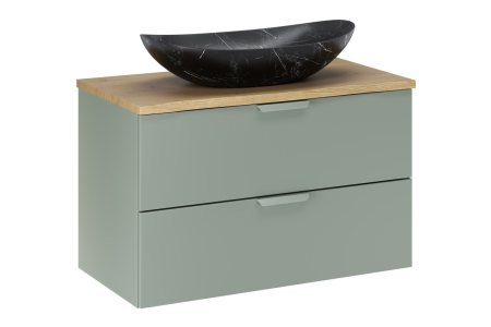 Promotii - Set mobilier 80 cm cu blat și lavoar pe blat Lena Aster Green COMAD SET-ASG B CREMONA 80CM UN LENA