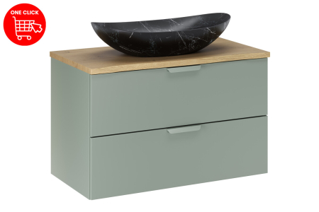 Set mobilier 80 cm cu blat și lavoar pe blat Lena Aster Green COMAD SET-ASG B CREMONA 80CM UN LENA [1]