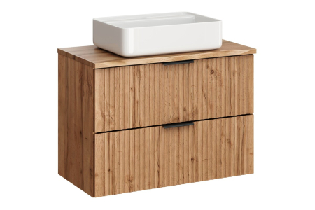 Promotii - Set Mobilier Adel Oak 80 cm, cu Blat și Lavoar Magic, Stejar Wotan - COMAD