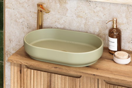 Set Mobilier Viola Cremona 80 cm, cu Blat și Lavoar pe Blat River, Stejar Cremona - COMAD [6]