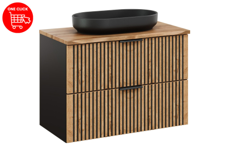 Set mobilier 80 cm cu blat și lavoar pe blat River Xilo COMAD SET-XIL B NAT WOTAN 80CM UN RIVER [1]