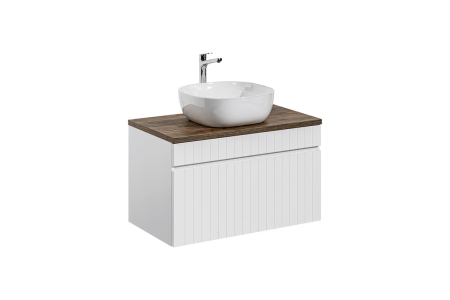 Seturi mobilier baie - Set mobilier 80 cm cu blat și lavoar pe blat Smile Iconic White COMAD SET ICW-B 80 CM 6254