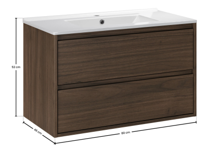 Set Mobilier Viola Villa 80 cm, cu lavoar, Nuc Villa - COMAD [2]