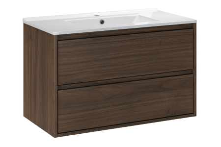 Produse - Set Mobilier Viola Villa 80 cm, cu lavoar, Nuc Villa - COMAD