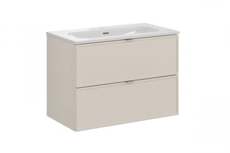 Seturi mobilier baie - Set mobilier baie 80 cm, finisaj Cashmere, FLY Bella, cu lavoar, COMAD