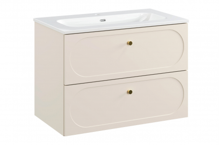 Seturi mobilier baie - Set mobilier baie 80 cm Donna Sand cu lavoar FLY COMAD