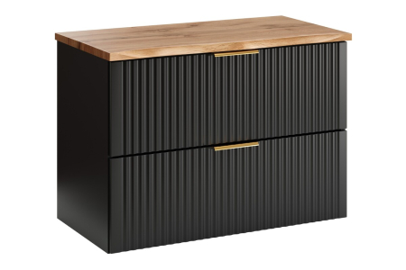 Promotii - Set mobilier 80cm cu blat Adel Black SET-ADB B NAT WOTAN 80CM COMAD