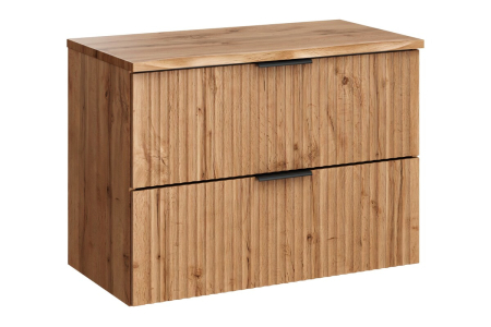 Promotii - Set Mobilier Baie Adel Oak 80 cm, cu Blat, Stejar Wotan - COMAD