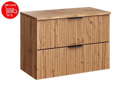 Set Mobilier Baie Adel Oak 80 cm, cu Blat, Stejar Wotan - COMAD [1]