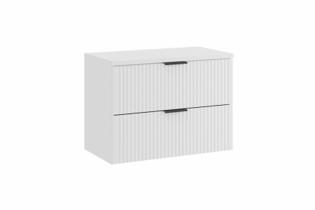 Promotii - Set Mobilier Baie Adel White 80 cm, cu Blat, Alb Mat - COMAD