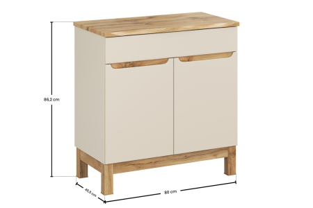 Set Mobilier Baie Bali Cashmere 80 cm, cu Blat, Cașmir Mat - COMAD [3]