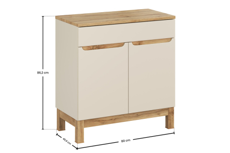 Set Mobilier Baie Bali Cashmere 80 cm, cu Blat, Cașmir Mat - COMAD [3]
