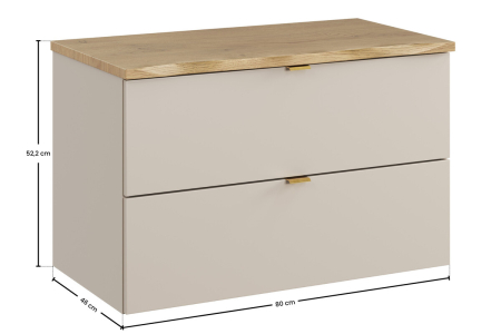 Set Mobilier Baie Dalia Cashmere 80 cm, cu blat, Stejar Cremona, Cașmir Mat - COMAD [2]