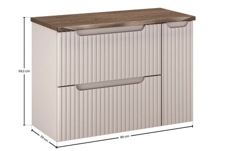 Set Mobilier Nova Cashmere 80 cm, cu Blat, Cașmir Mat - COMAD [2]