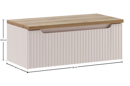 Set Mobilier Baie Nova Cashmere 80 cm, cu Blat, Cașmir Mat - COMAD [2]