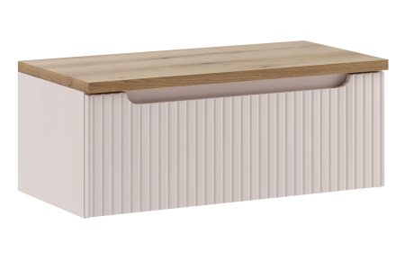 Promotii - Set Mobilier Baie Nova Cashmere 80 cm, cu Blat, Cașmir Mat - COMAD