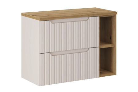 Promotii - Set Mobilier Baie Nova Cashmere 80 cm, cu blat, Cașmir Mat - COMAD