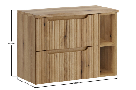 Set Mobilier Baie Nova Coast Evoke 80 cm, cu Blat, Stejar - COMAD [2]
