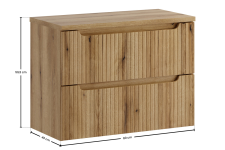 Set Mobilier Baie Nova Coast Evoke 80 cm, cu blat, Stejar - COMAD [2]