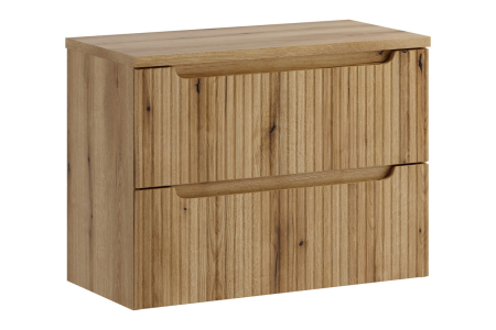 Promotii - Set Mobilier Baie Nova Coast Evoke 80 cm, cu blat, Stejar - COMAD