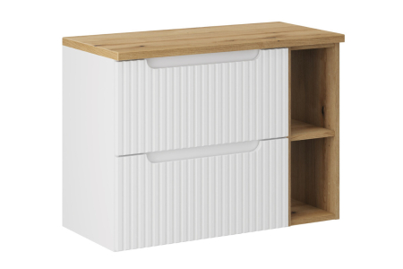 Promotii - Set Mobilier Baie NOVA WHITE 80 cm, cu Blat, Alb Mat - COMAD